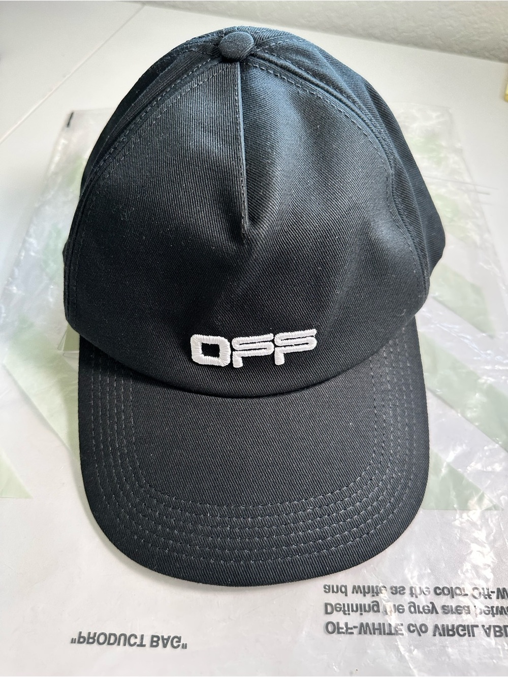 Off-White Black Cap with White 'OFF' Embroidered Logo